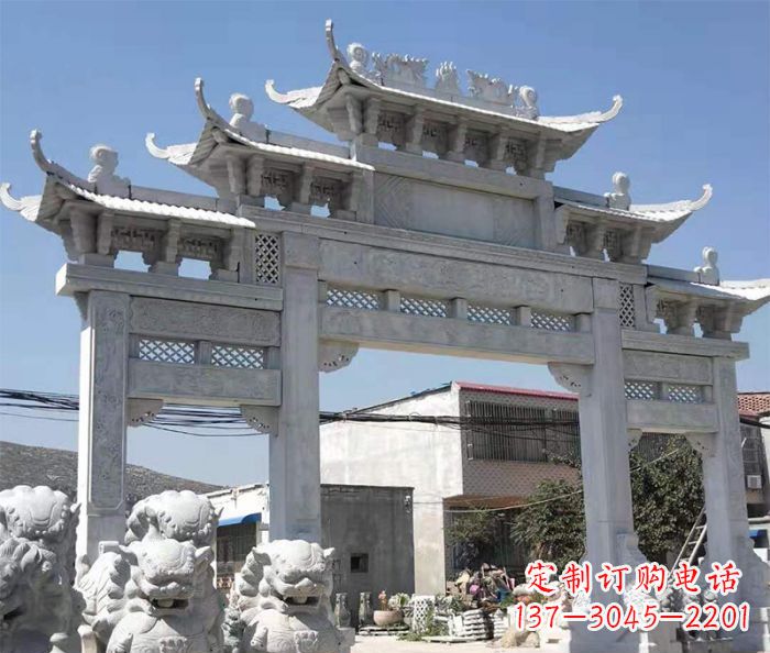 福州村口大型石雕牌坊