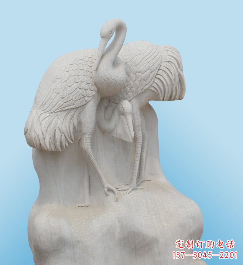 福州大理石制作的丹顶鹤雕塑
