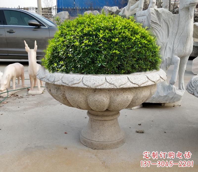 福州优雅大理石花盆雕塑