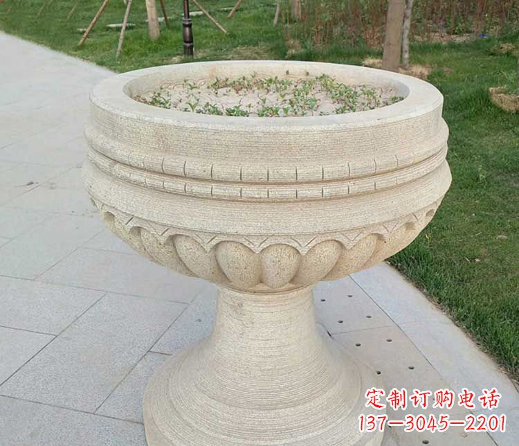 福州大理石花盆石雕