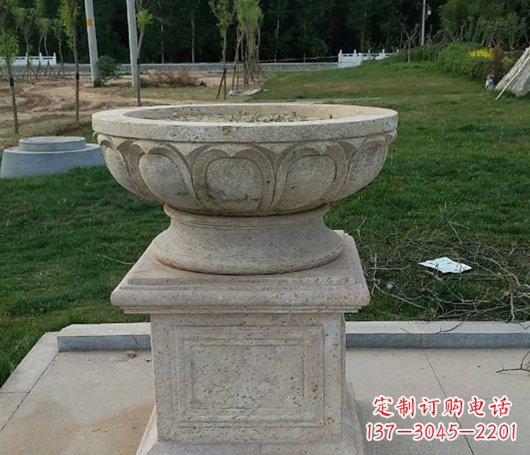 福州大理石花盆石雕