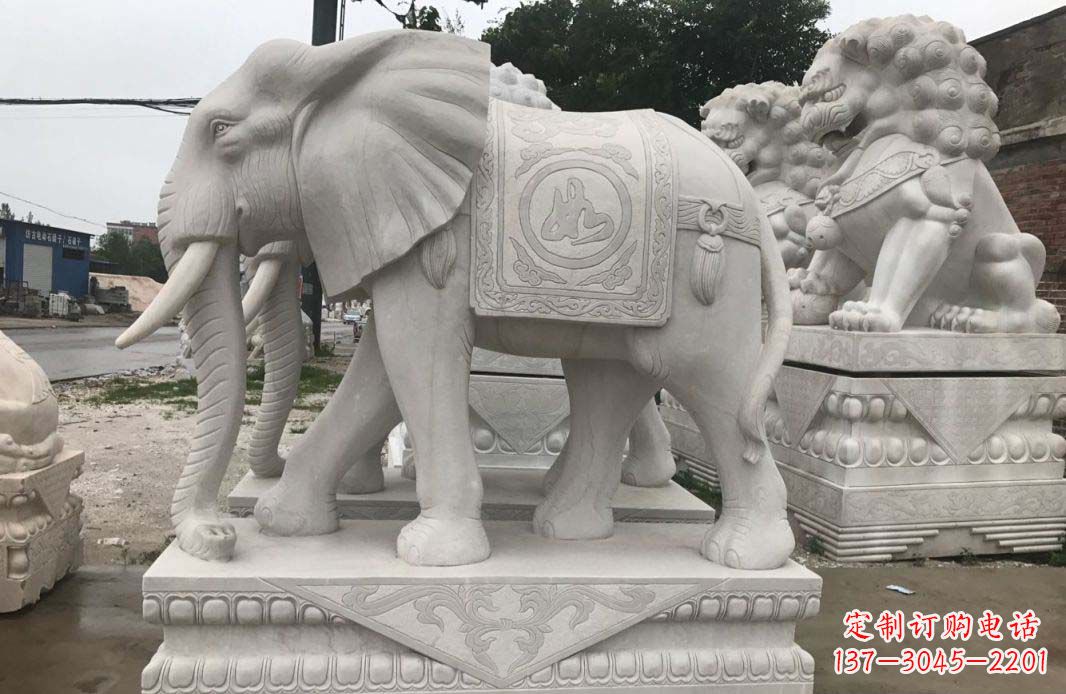 福州大理石大象雕塑