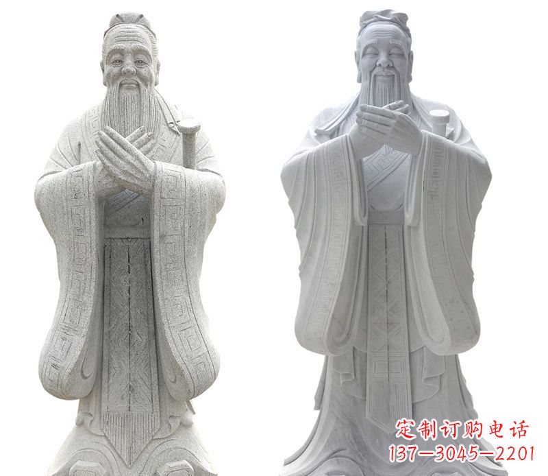 福州大理石孔子行教像古代名人石雕