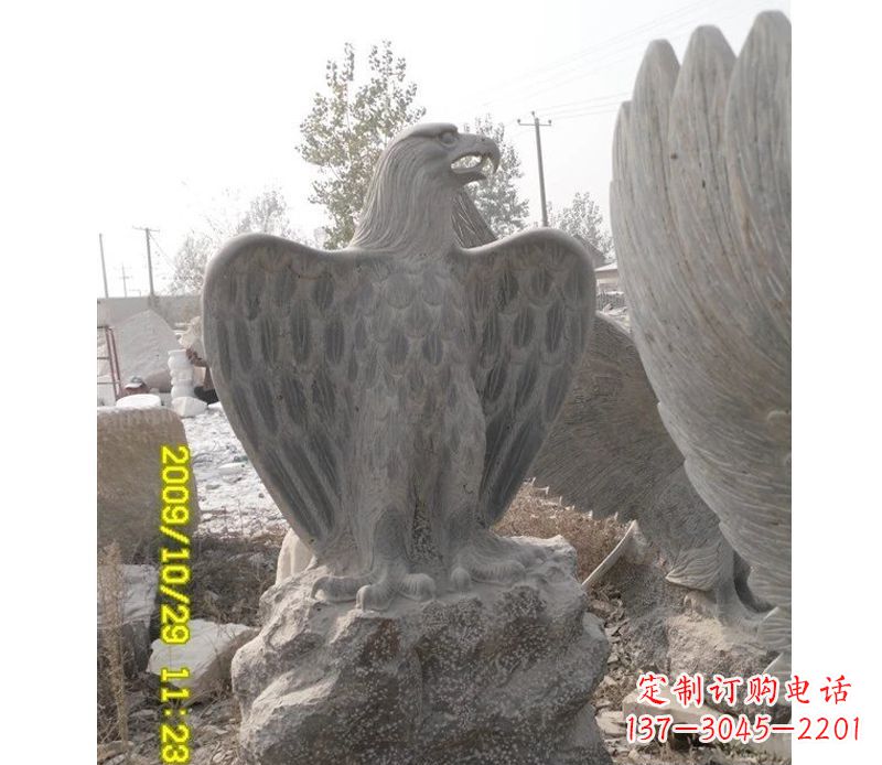 福州大理石老鹰雕塑,高贵雄威气势