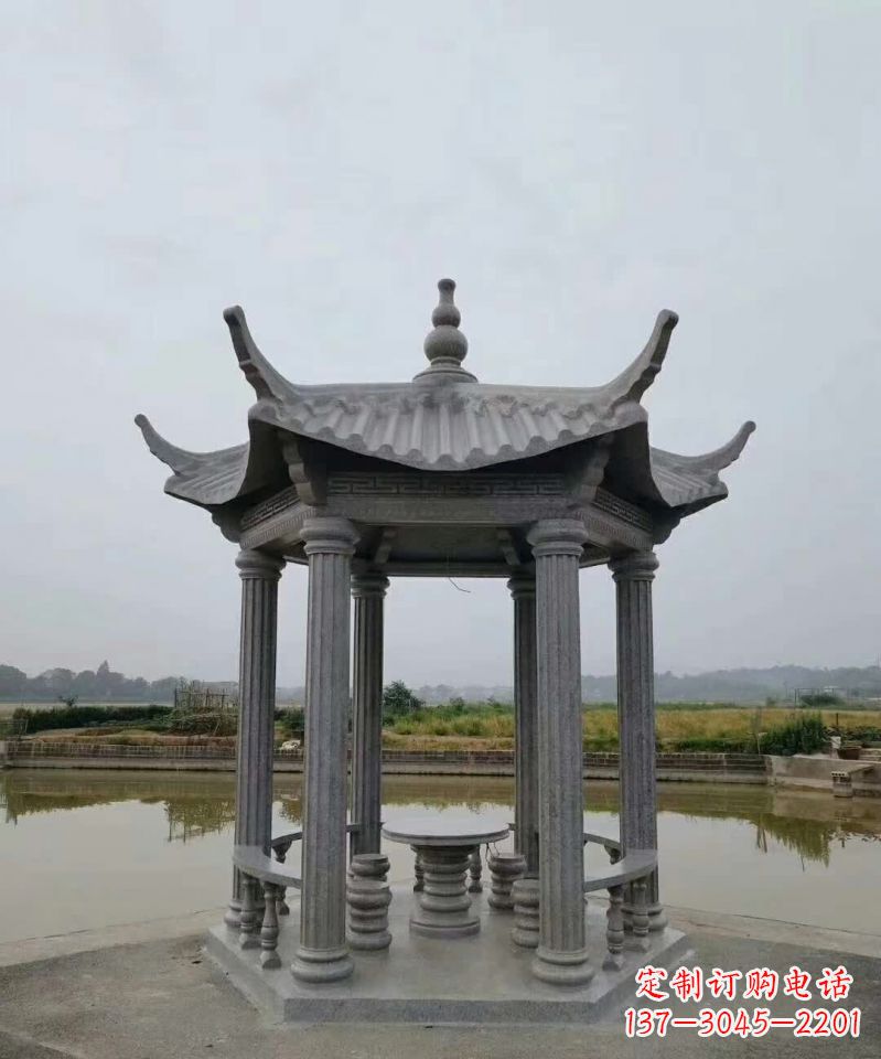 福州大理石凉亭石雕塑,优雅经典无双