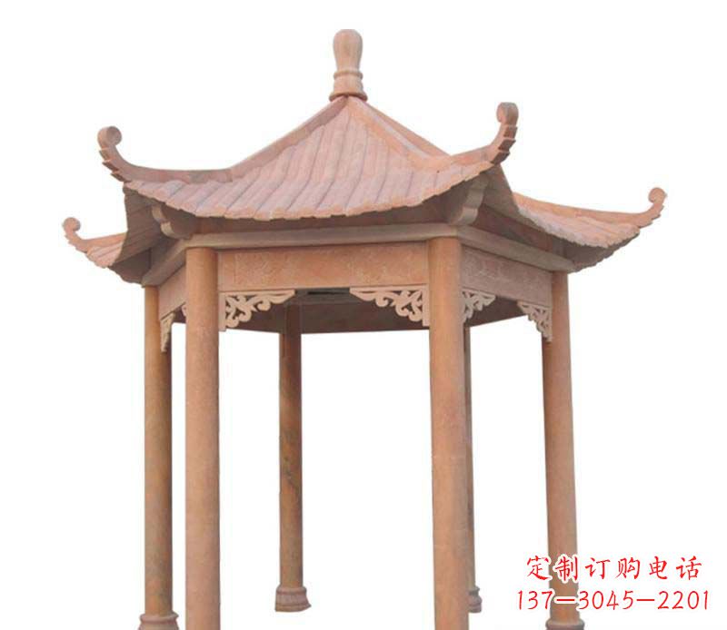 福州大理石六角凉亭雕塑