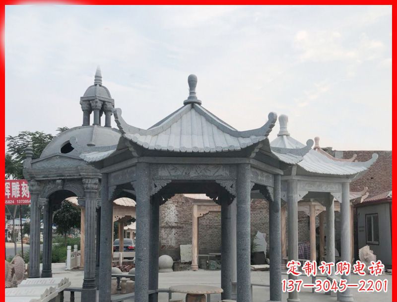 福州六角凉亭石雕