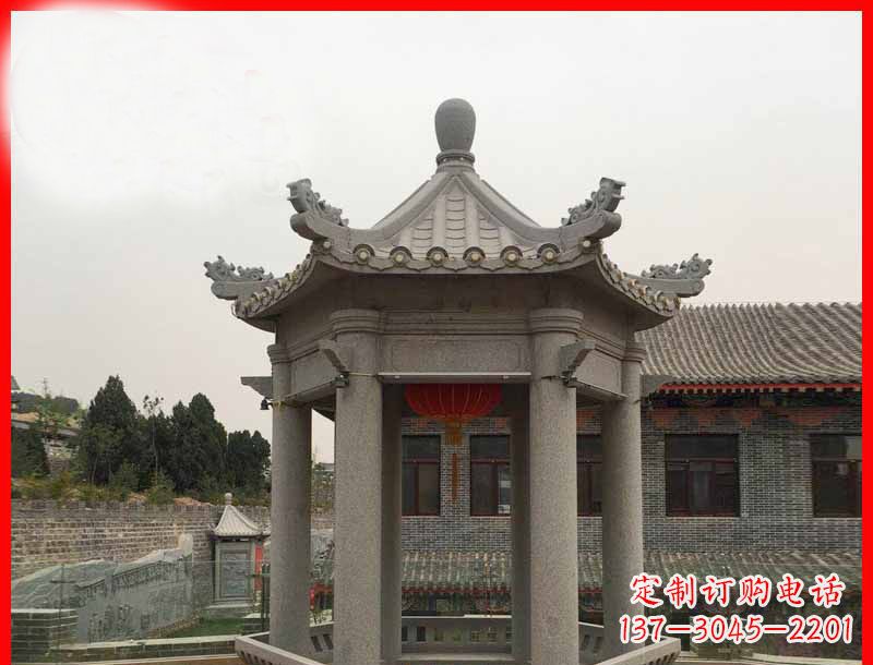 福州大理石六角凉亭石雕