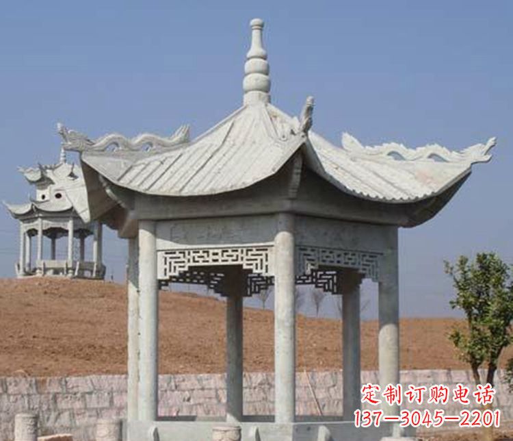福州精美大理石六角凉亭石雕