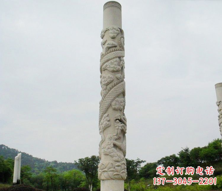 福州大理石盘龙柱雕塑