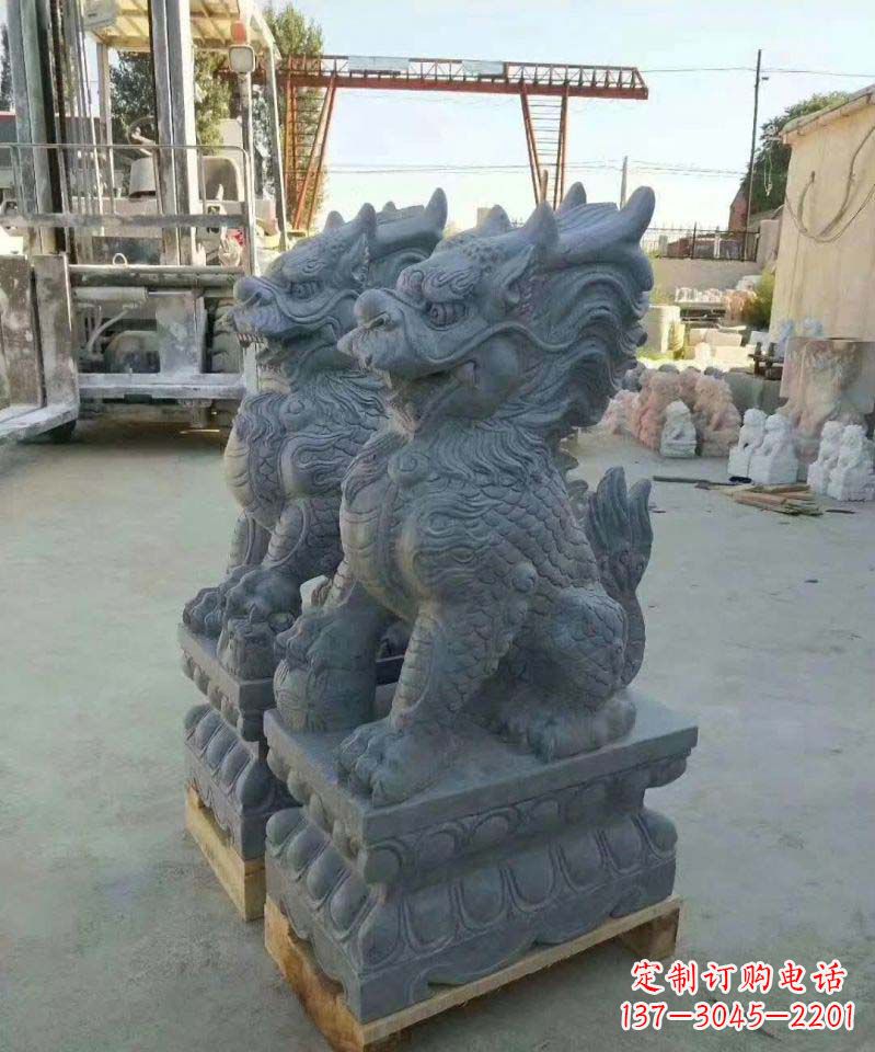 福州精美大理石麒麟雕塑