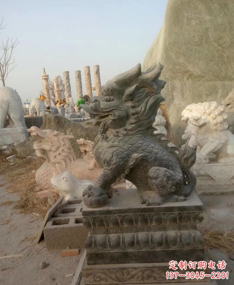福州新中式麒麟雕塑，精美细腻，艺术品级别