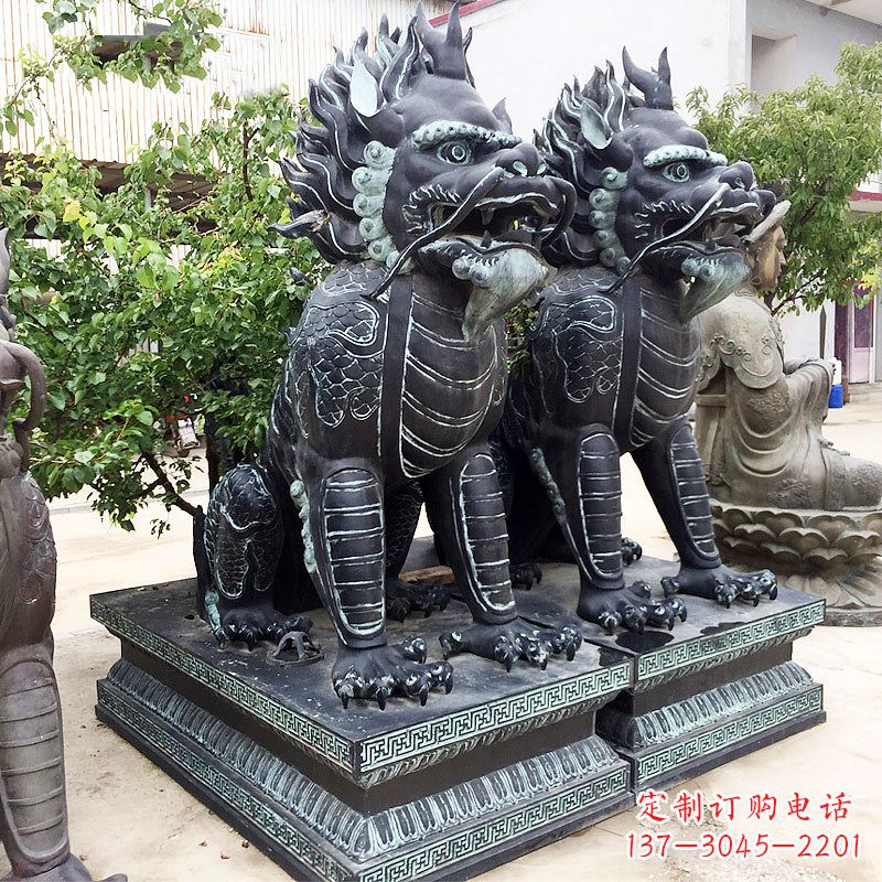 福州象征威严的大理石麒麟雕塑