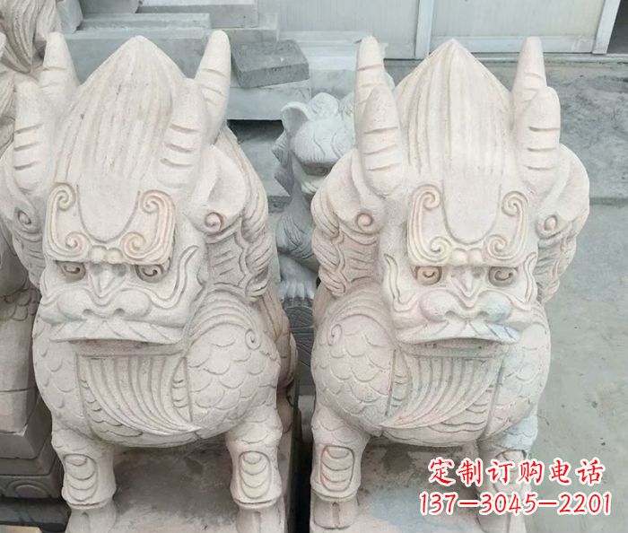 福州品质卓越的大理石麒麟古兽雕塑