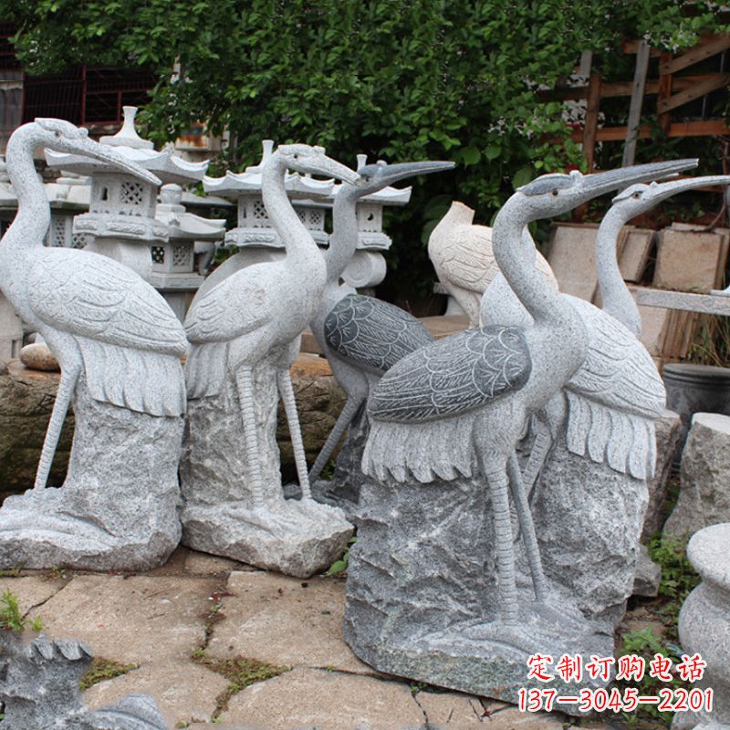 福州精美大理石仙鹤雕塑