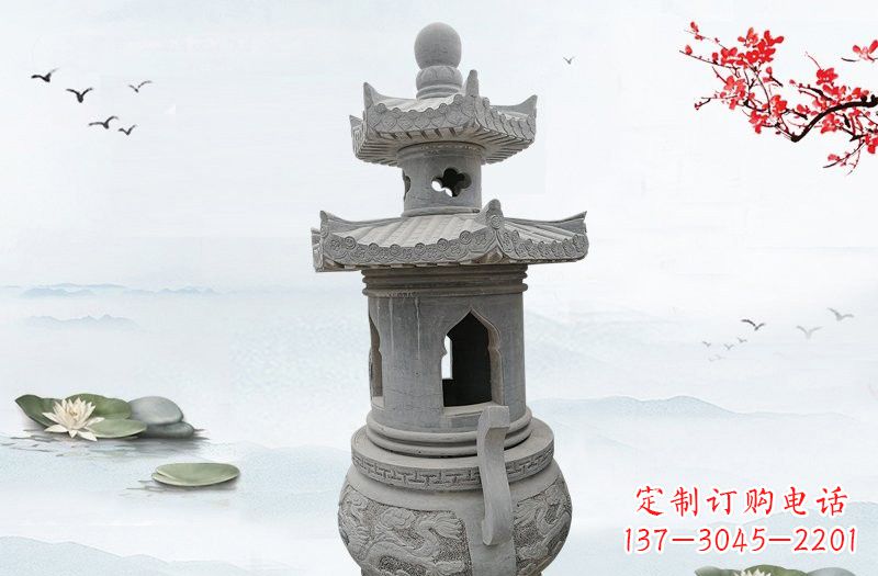 福州精美工艺石香炉雕塑