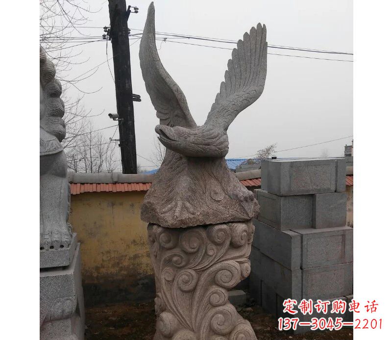福州绚丽振翅的大理石雄鹰雕塑