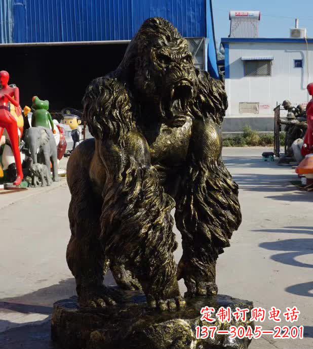福州中领雕塑精美的猩猩铜雕