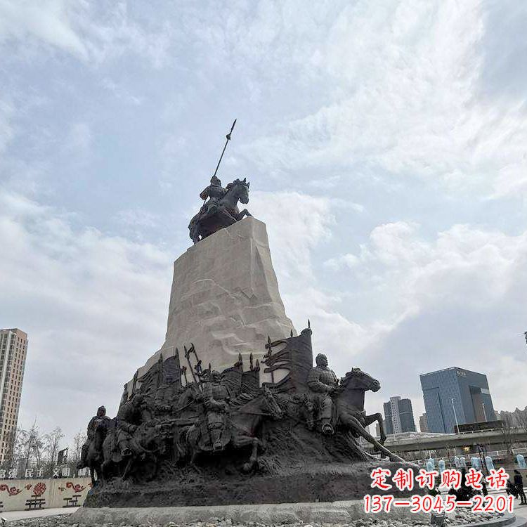 福州大型霍去病景观雕塑-中国历史名人西汉名将石雕像