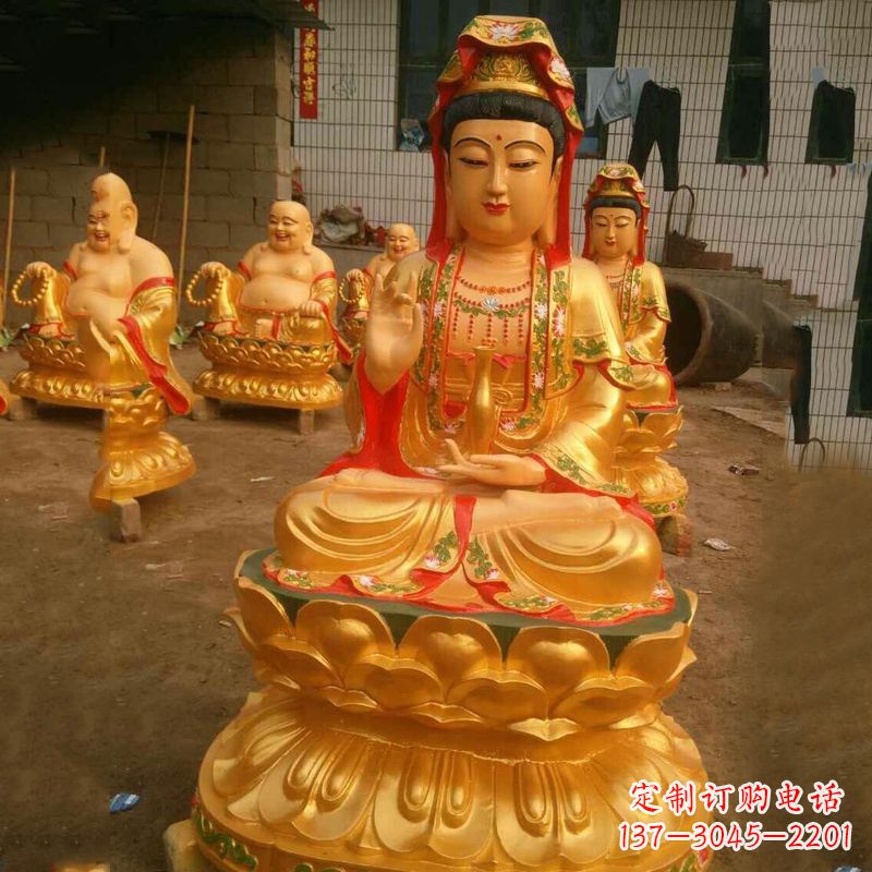 福州完美体现观音神性的铸铜观音雕塑