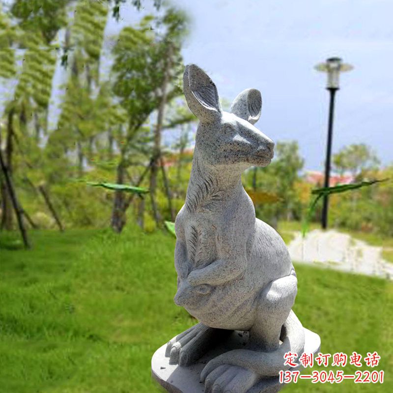 福州高品质袋鼠雕塑,精致石雕摆件