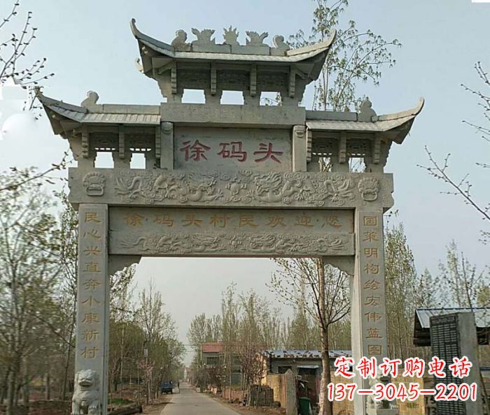 福州精美纯手工大理石牌坊雕塑