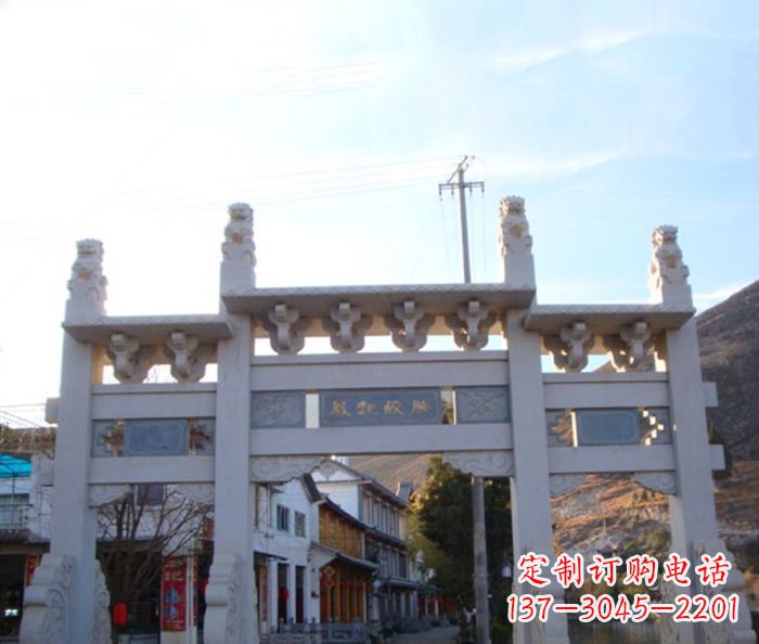 福州领雕塑 - 三门石牌坊雕塑