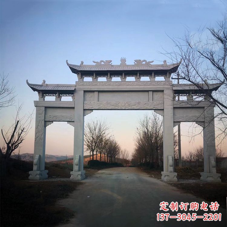 福州品质卓越的道路三门石牌坊雕塑