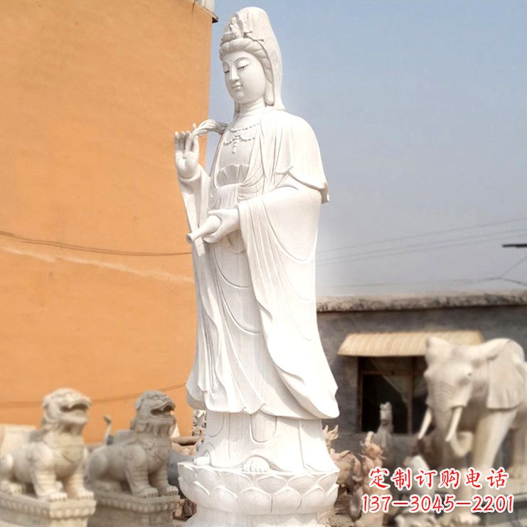 福州滴水观音汉白玉石雕佛像