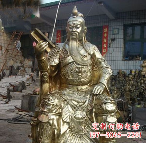 福州读春秋的关公武财神铜雕