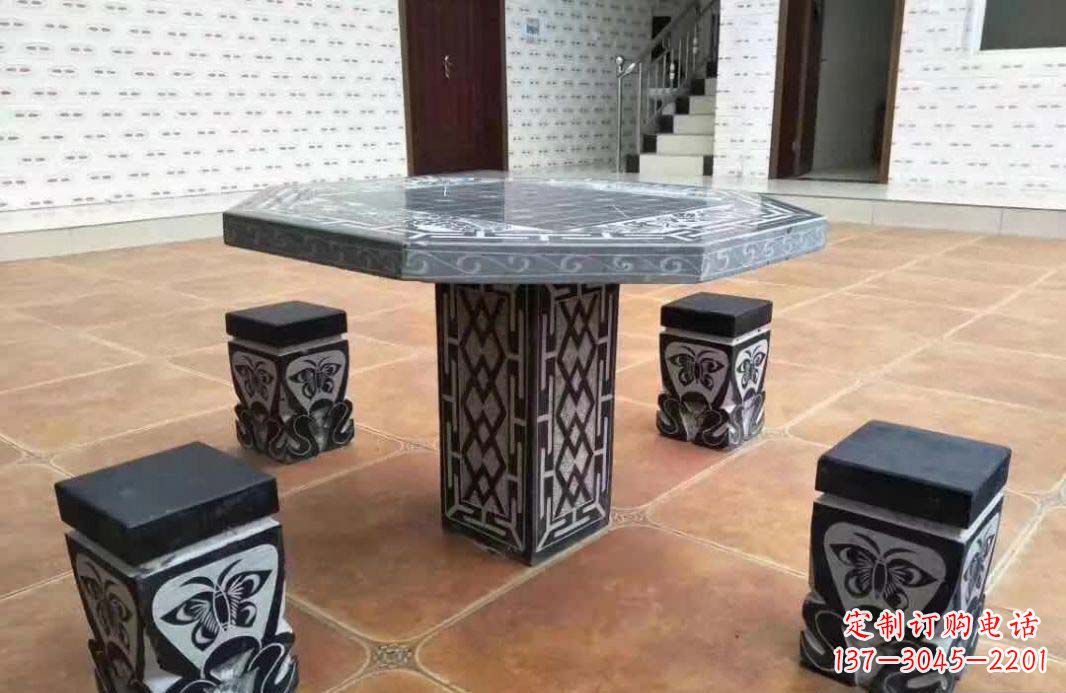 福州多边形雕刻仿古石桌凳