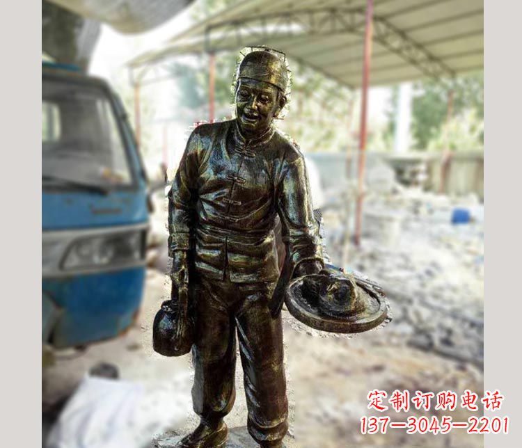 福州中领雕塑定制铜雕店小二雕塑