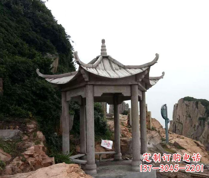福州仿古六角凉亭石雕 (7)