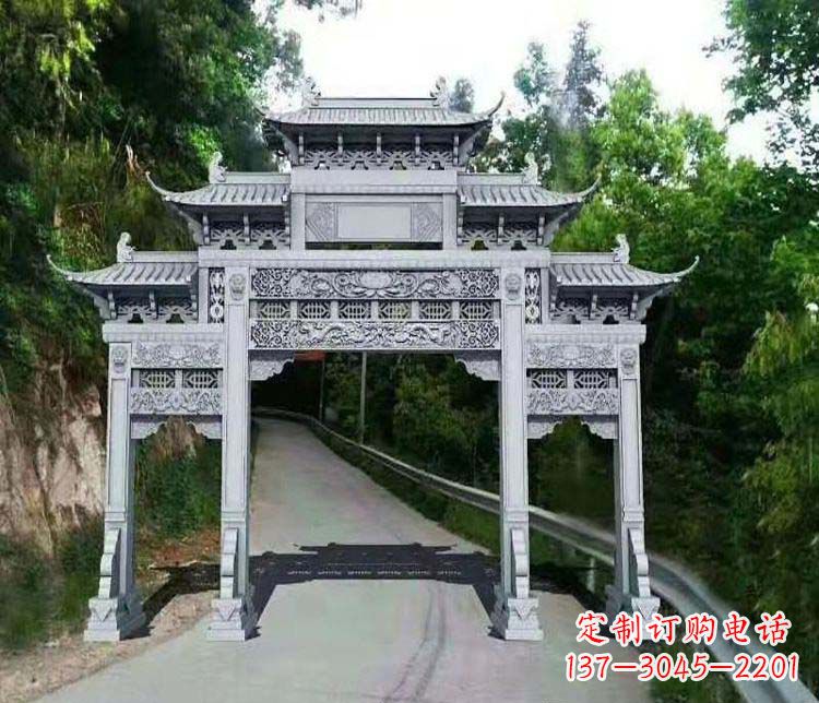 福州仿古三门牌坊石雕