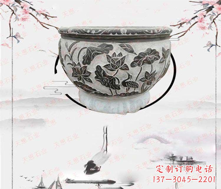 福州仿古石水缸石浮雕石雕,欧式古典设计