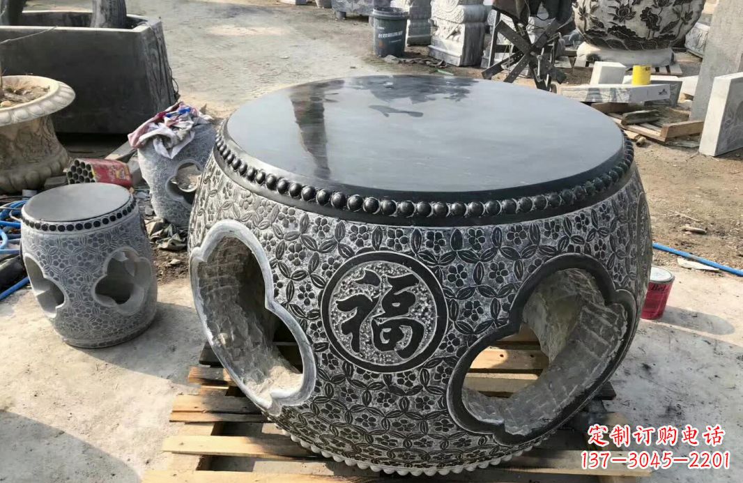 福州中领雕塑 | 精美仿古石桌凳雕塑