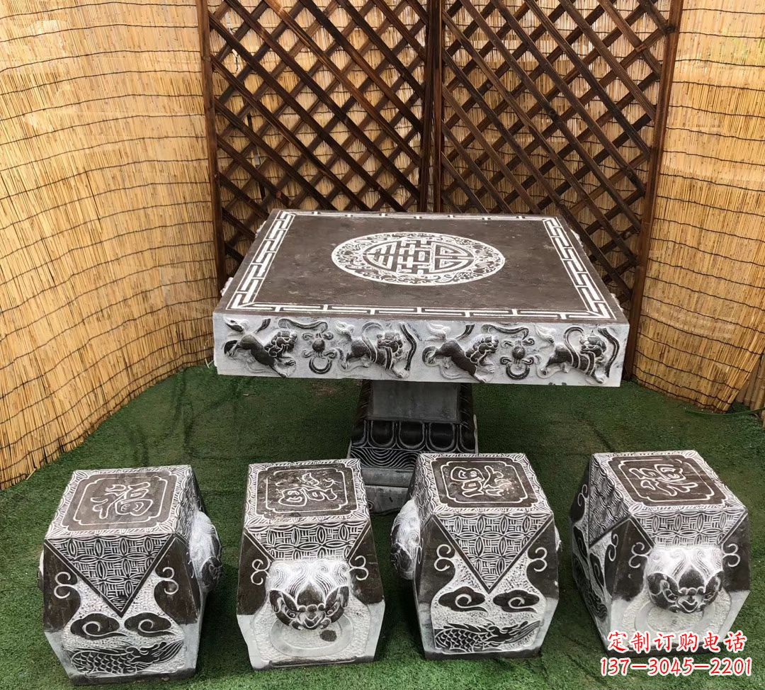 福州仿古石桌凳公园景观石雕