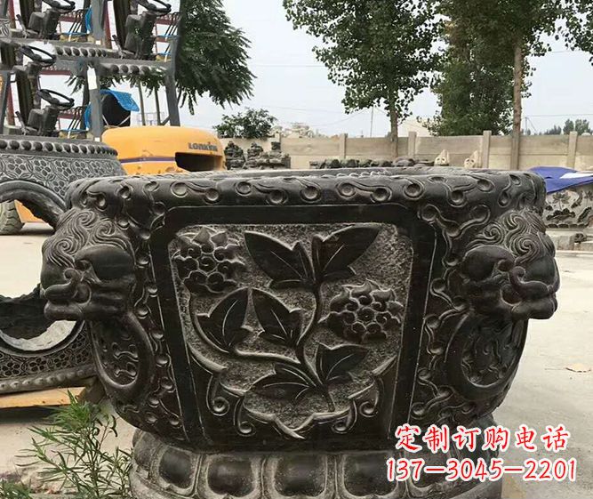 福州仿古招财石雕水缸