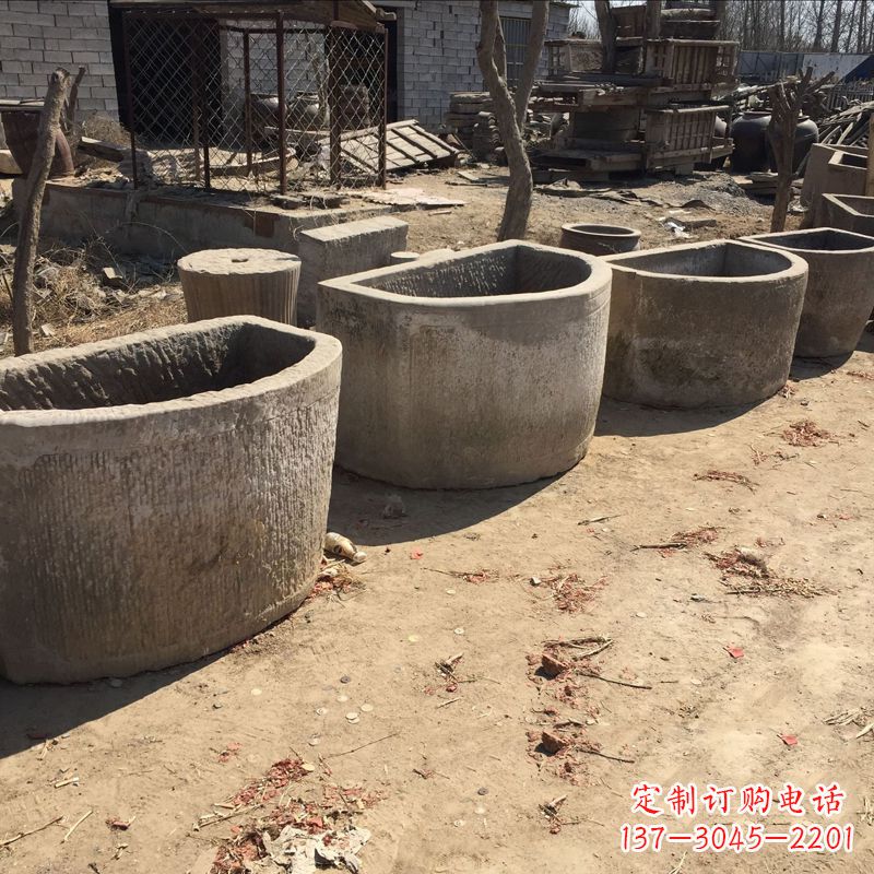 福州仿古做旧弧形石槽