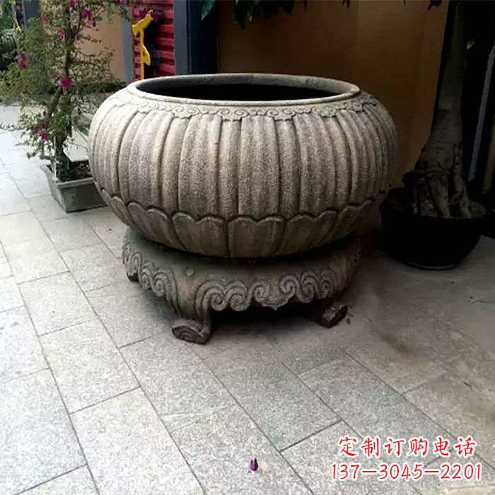 福州精美仿古石雕花盆雕塑