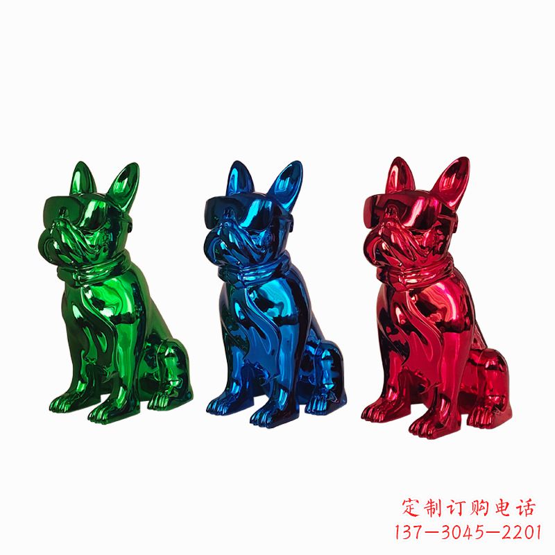 福州仿琉璃斗牛犬生肖狗雕塑