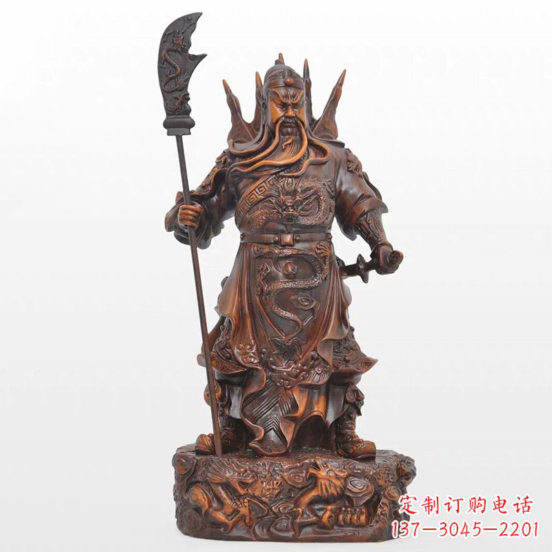 福州精美关公铜雕像,古朴高雅