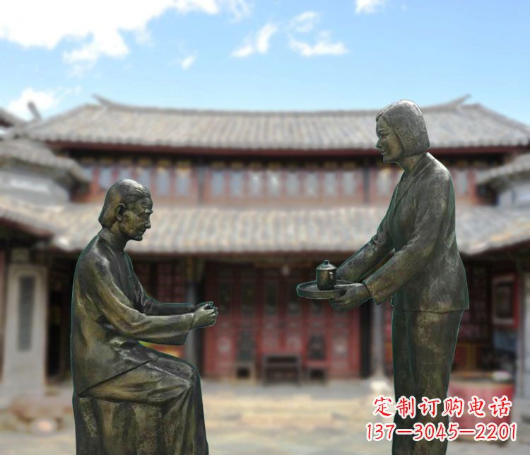 福州女儿情怀铜雕