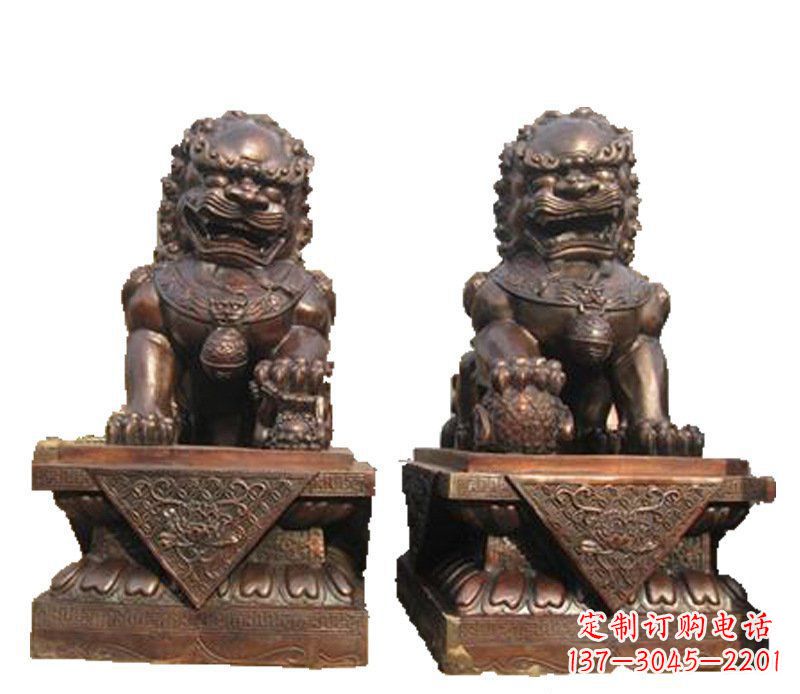 福州公司汇丰狮子铜雕塑摆件 (2)