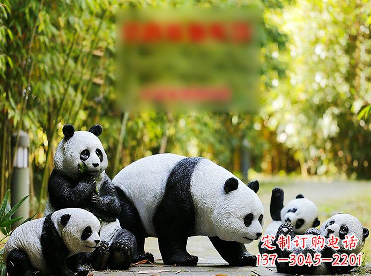 福州玻璃钢仿真熊猫雕塑
