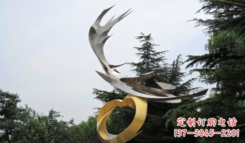 福州精美雕刻石膏抽象凤凰雕塑