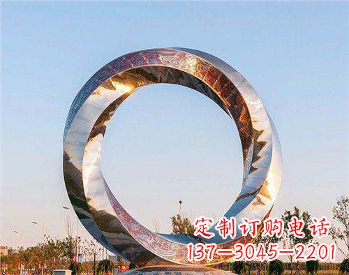 福州精美的不锈钢圆环景观雕塑