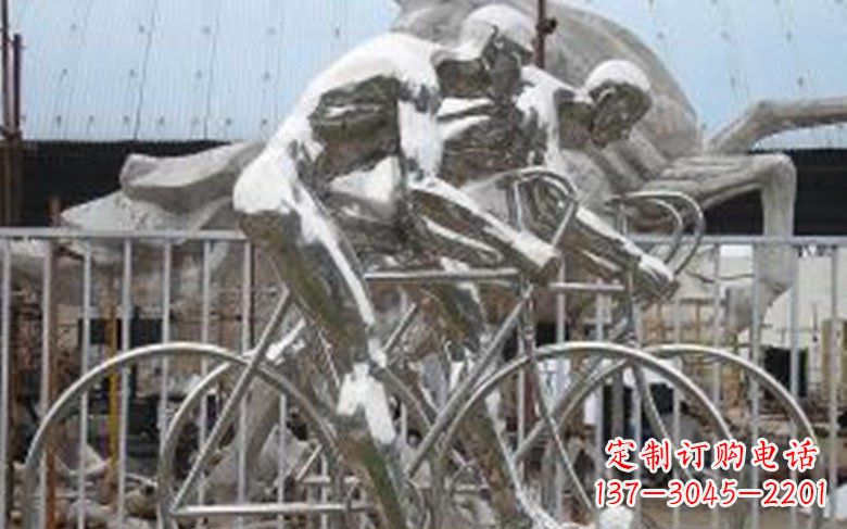 福州铸造不锈钢骑自行车景观雕塑