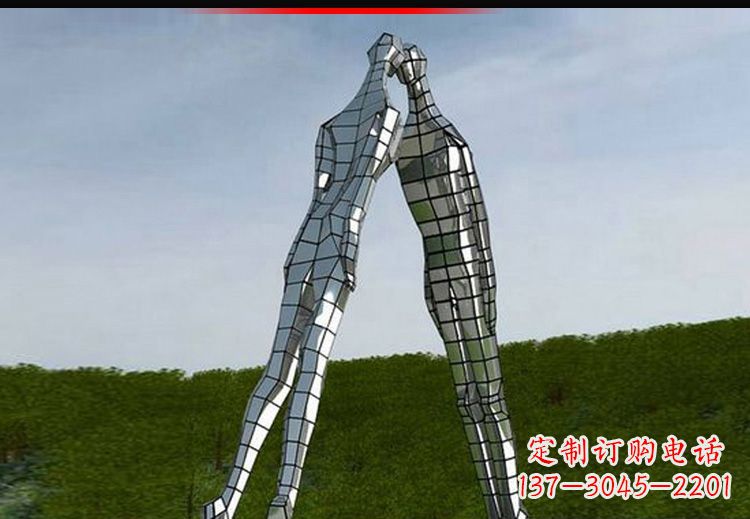 福州爱的无限，不锈钢情侣人物雕塑
