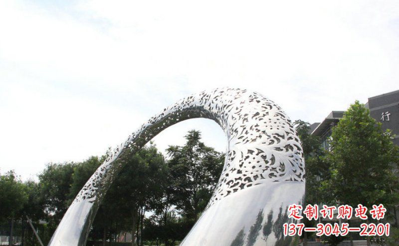 福州优雅定制不锈钢圆形拱门雕塑